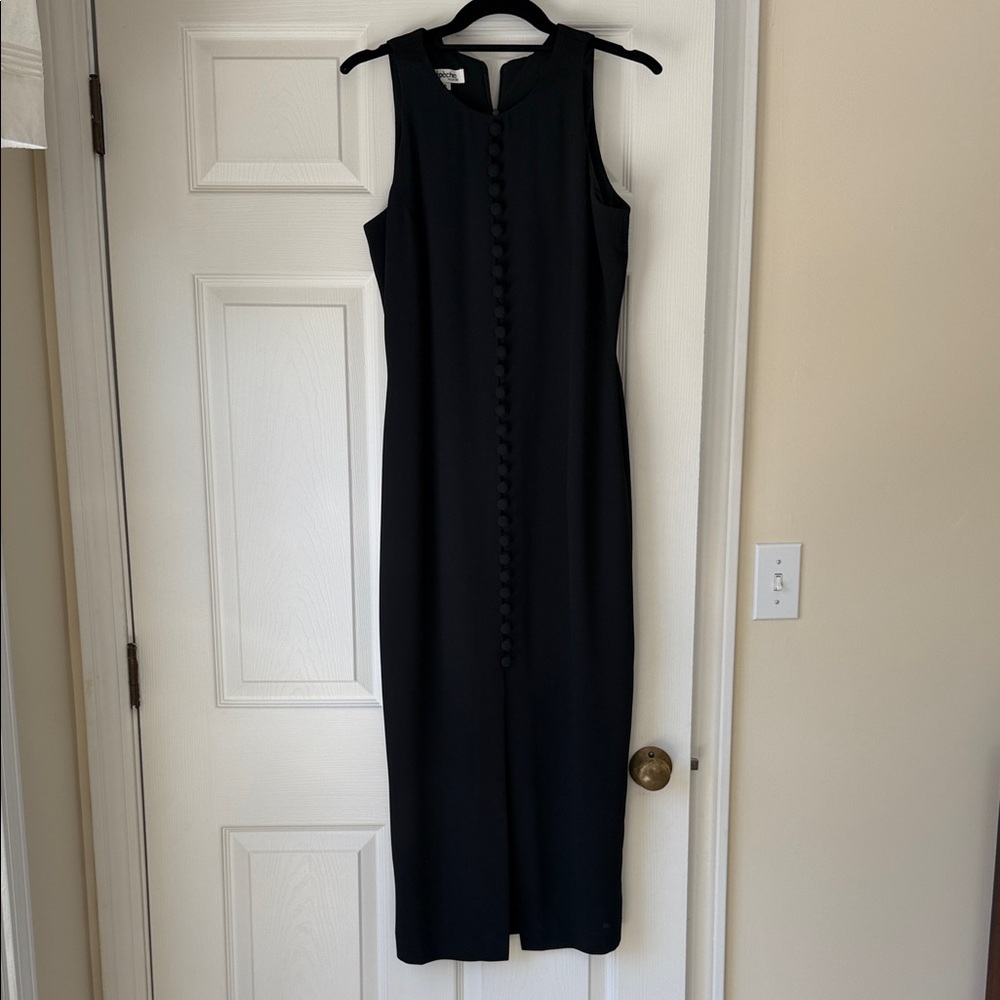 Chic Black Button-Down Midi Dress